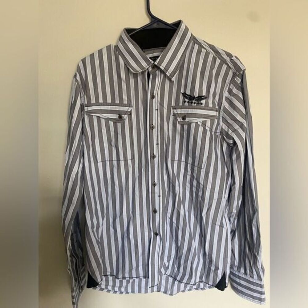 Men’s long sleeve button down seven diamonds shirt size‎ large